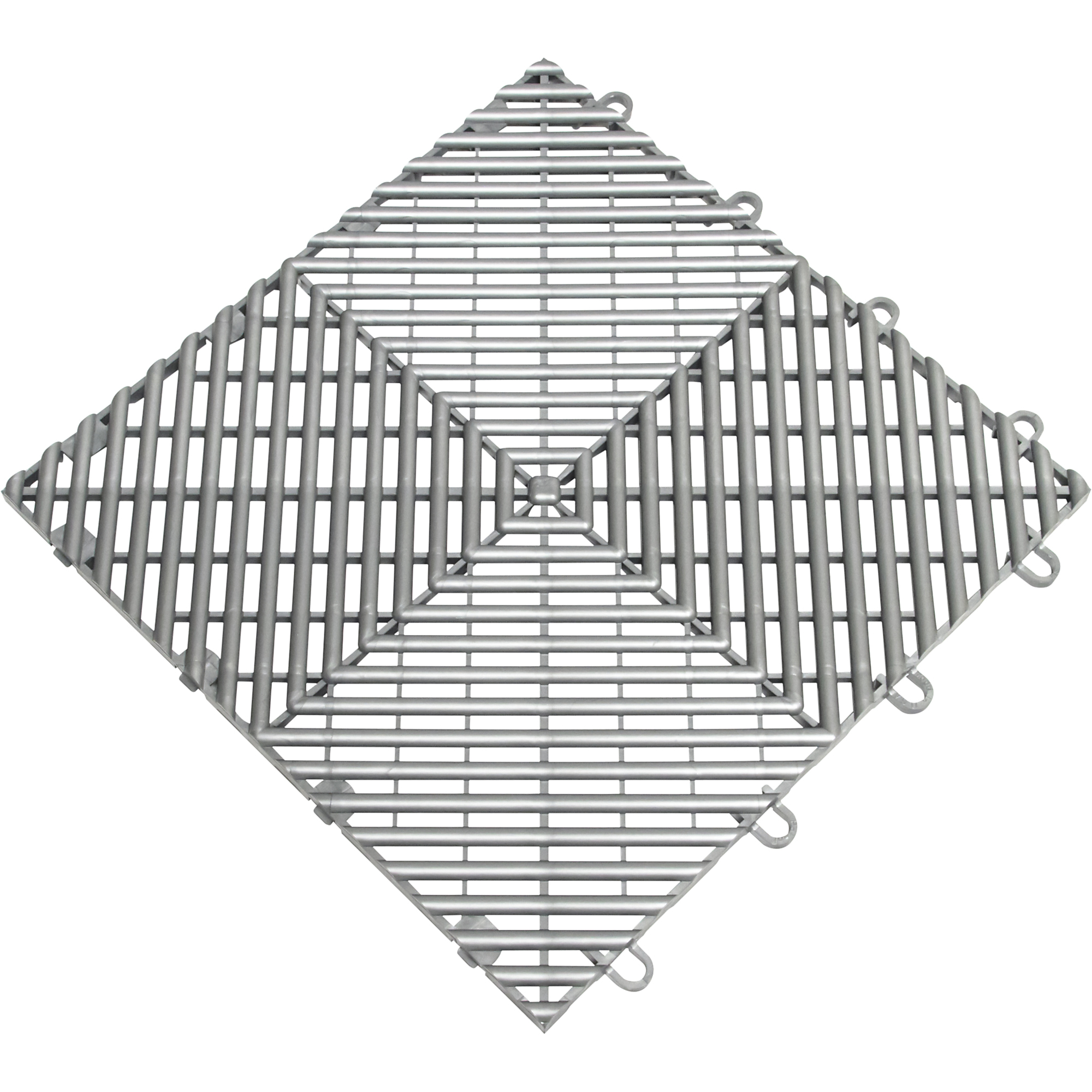RaceDeck Free-Flow Garage Floor Tiles — 12in. x 12in. x 0.5in., Alloy, 48-Pack, Covers 48 Sq. Ft., Model# FF48ALLY